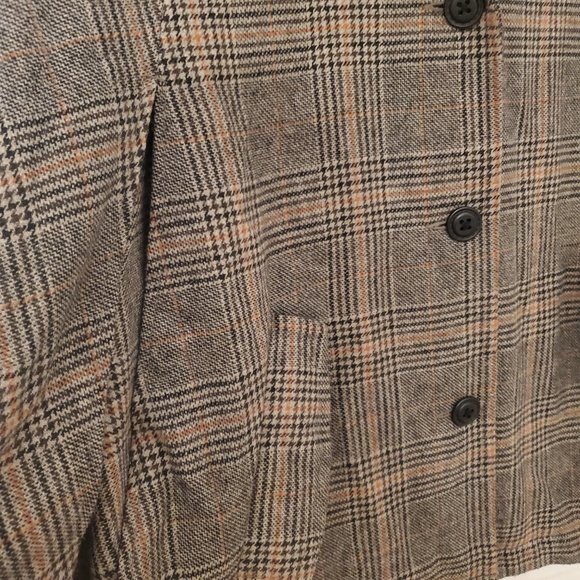 BB Dakota Calhoun Plaid Hooded Cape Poncho - Size Small - Picture 2 of 5